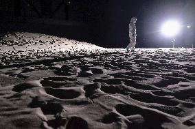 Japan astronaut applicants take final exam on mock lunar surface