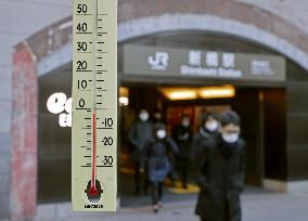 Sub-zero temperature in Tokyo