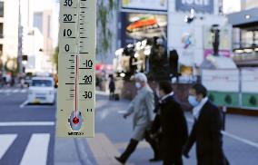 Sub-zero temperature in Tokyo