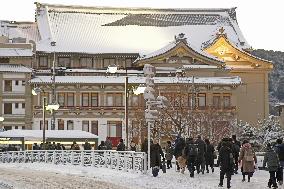 Snow-covered Kyoto