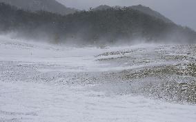 Snow-covered Tottori Sand Dunes