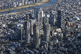 High-rise condominiums in Tokyo area