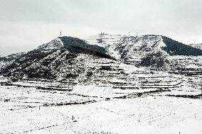 CHINA-GANSU-DINGXI-SNOW-AERIAL VIEW (CN)