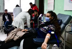 SYRIA-DAMASCUS-BLOOD DONATION-EARTHQUAKE