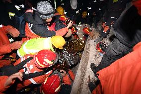 TÜRKIYE-HATAY-EARTHQUAKES-CHINESE RESCUE TEAM-WOMAN SURVIVOR-RESCUE