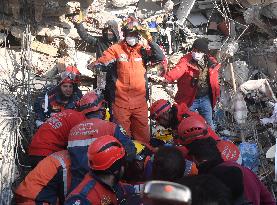 TÜRKIYE-ANTAKYA-EARTHQUAKES-SURVIVOR-RESCUE