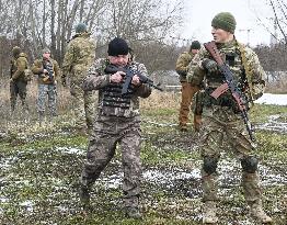 Ukrainian civil defense corps in training