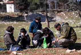 SYRIA-ALEPPO-EARTHQUAKE-DISPLACED CHILDREN