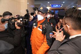 CHINA-BEIJING-TÜRKIYE-EARTHQUAKES-RESCUE TEAMS-RETURN (CN)