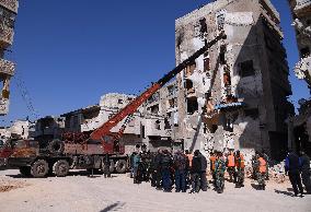 SYRIA-HAMA-EARTHQUAKE-DAMAGED HOUSE