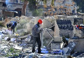 SYRIA-DAMASCUS-ISRAELI ATTACK-HISTORIC CITADEL-DAMAGE