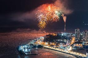 RUSSIA-VLADIVOSTOK-FIREWORKS FOR DEFENDER OF THE FATHERLAND DAY