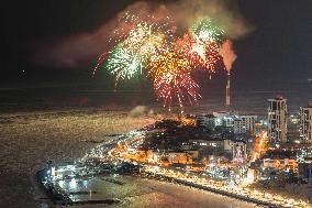 RUSSIA-VLADIVOSTOK-FIREWORKS FOR DEFENDER OF THE FATHERLAND DAY