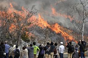 Mountain-burning event in Japan