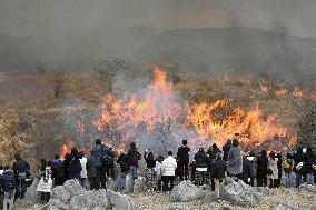 Mountain-burning event in Japan