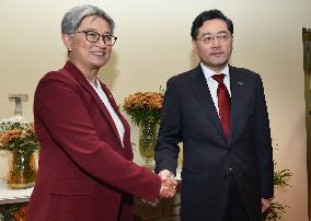 INDIA-NEW DELHI-CHINA-QIN GANG-AUSTRALIAN FM-MEETING