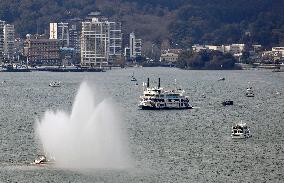 Tourist season starts at Japan's largest lake
