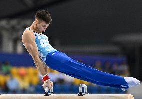 (SP)QATAR-DOHA-FIG-GYMNASTICS-WORLD CUP-POMMEL HORSE