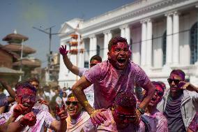 NEPAL-KATHMANDU-HOLI FESTIVAL CELEBRATION