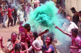 INDIA-BENGALURU-HOLI FESTIVAL CELEBRATION