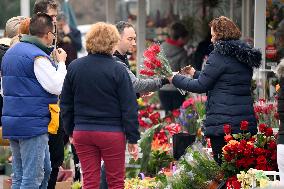 NORTH MACEDONIA-SKOPJE-INTERNATIONAL WOMEN'S DAY-FLOWERS