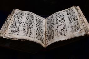 ISRAEL-TEL AVIV-HEBREW BIBLE MANUSCRIPT-DISPLAY