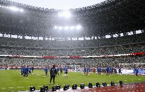 Football: Japan squad train ahead of 1st games after Qatar