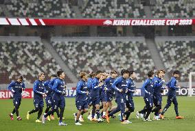 Football: Japan squad train ahead of 1st games after Qatar