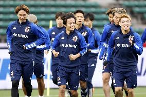 Football: Japan squad train ahead of friendly