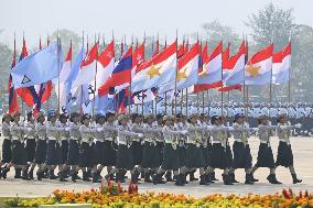 Military parade in Myanmar
