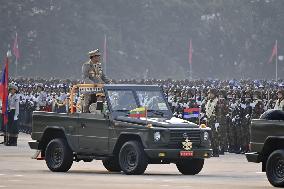 Myanmar junta chief at military parade