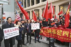 Taiwan leader Tsai arrives in New York