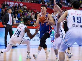 (SP)CHINA-QINGDAO-BASKETBALL-CBA LEAGUE-BEIJING VS QINGDAO (CN)