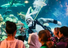 CANADA-VANCOUVER-AQUARIUM-SCUBA DIVER