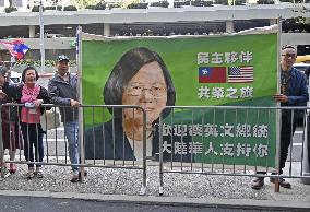 Taiwan president in U.S.