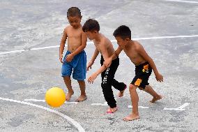 (SP)CHINA-GUANGXI-RONGSHUI-MIAO VILLAGE-BASKETBALL (CN)