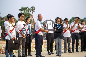 CAMBODIA-SIEM REAP-GUINNESS WORLD RECORD-ORIGAMI HEARTS