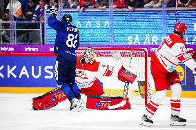 Ice hockey friendly match Finland vs Denmark