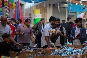 MIDEAST-GAZA CITY-EID AL-FITR-MARKET