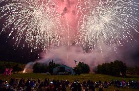 JAPAN-YAMANASHI-MOUNT FUJI-FIREWORKS SHOW