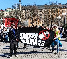 SWEDEN-STOCKHOLM-NATO-PROTESTS