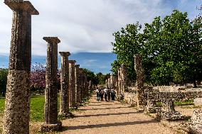 GREECE-ANCIENT OLYMPIA-ARCHAEOLOGICAL SITE-TOURISM