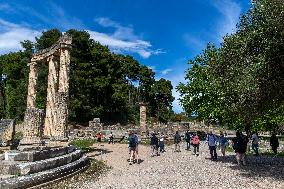 GREECE-ANCIENT OLYMPIA-ARCHAEOLOGICAL SITE-TOURISM