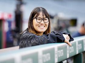 Golfer Hataoka at MLB game