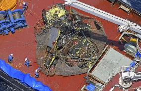 Part of wreckage of sunken Japan GSDF chopper recovered
