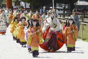 Ritual for Aoi festival in Kyoto