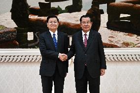 CAMBODIA-PHNOM PENH-PM-LAO PRESIDENT-MEETING