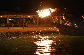 Opening of cormorant fishing season in central Japan