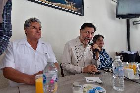 Gerardo Fernandez Noroña Visits Toluca In Support Of Delfina Gomez