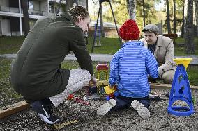 Male couple with their child